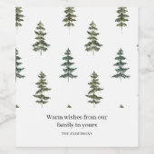 トレンディー冬 |クリスマスツリーパターン ワインラベル (シングルラベル)