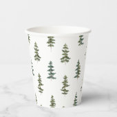トレンディー冬 |クリスマスツリーパターン 紙コップ (正面)