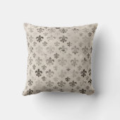 トレンディー動揺して銀グレー(紋章の)フラ・ダ・リパターン クッション (裏面)