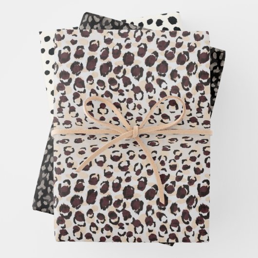 トレンディー動物ヒョウ印刷ギフト包装紙 ラッピングペーパーシート (インサイチュ)