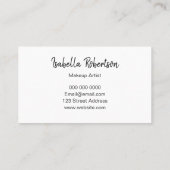 トレンディー化粧アーティストピンク手書きシンプルサロン 名刺 (裏面)