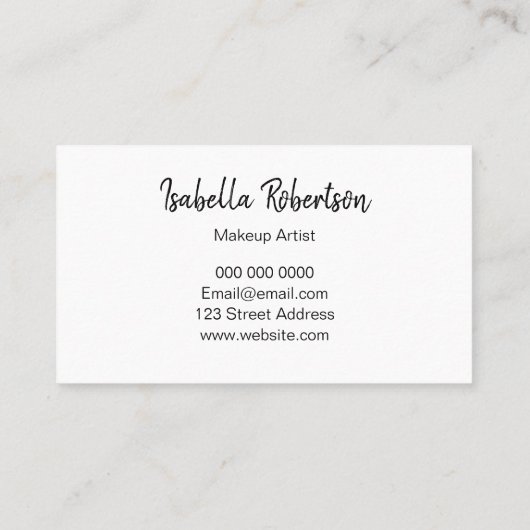 トレンディー化粧アーティストピンク手書きシンプルサロン 名刺 (裏面)