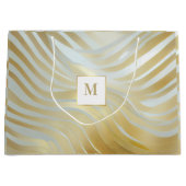 トレンディー化膿性金ゴールドと白数々の色 ラージペーパーバッグ (正面)