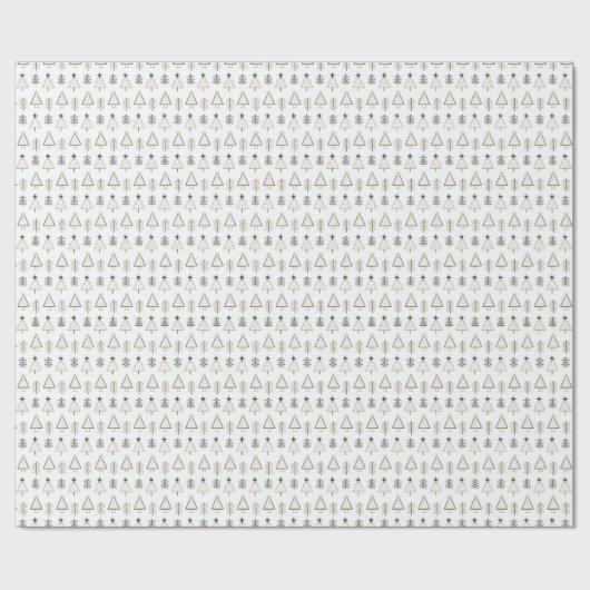 トレンディー北欧ミニマル金ゴールドとブラッククリスマス ラッピングペーパー (フラット)