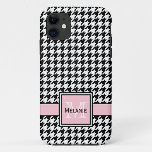 トレンディー千鳥格子のグラフィックカスタムモノグラム iPhone 11 ケース