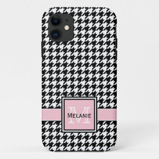 トレンディー千鳥格子のグラフィックカスタムモノグラム iPhone 11 ケース