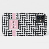 トレンディー千鳥格子のグラフィックカスタムモノグラム Case-Mate iPhoneケース (裏面(横))