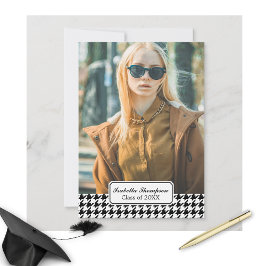 トレンディー千鳥格子の卒業写真クラス20XX 招待状