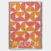トレンディー半月の模様(名前パーソナライズされた) スローブランケット (正面縦)