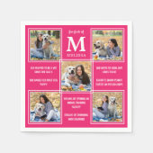 トレンディー卒業おもしろいファクト写真コラージュナプキンス スタンダードカクテルナプキン (正面)