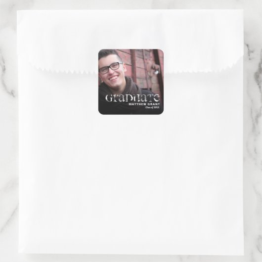トレンディー卒業お祝い写真 スクエアシール (バッグ)