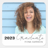 トレンディー卒業お祝い写真 スクエアシール (正面)