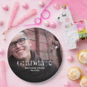 トレンディー卒業お祝い写真 ペーパープレート (パーティー)