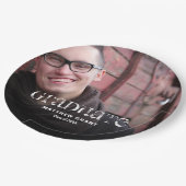 トレンディー卒業お祝い写真 ペーパープレート (アングル)