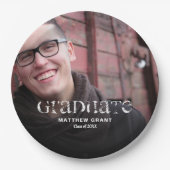 トレンディー卒業お祝い写真 ペーパープレート (正面)