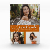 トレンディー卒業コラージュ焼きオレンジ フォトブロック (正面)