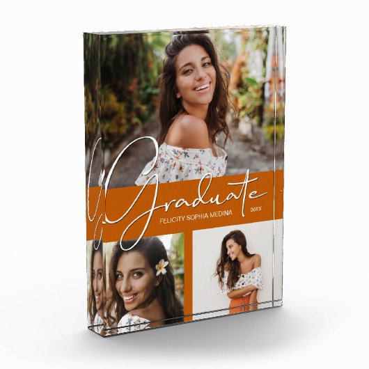 トレンディー卒業コラージュ焼きオレンジ フォトブロック (左)