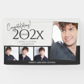 トレンディー卒業写真コラージュブラック 横断幕 (横)