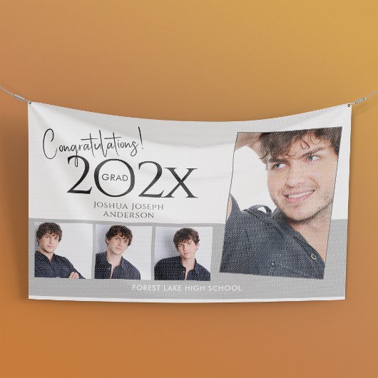 トレンディー卒業写真コラージュ 横断幕