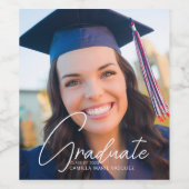 トレンディー卒業写真パーソナライズされたパーティー ワインラベル (シングルラベル)