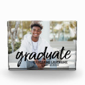 トレンディー卒業写真ブラシ付きレタリング フォトブロック (正面)