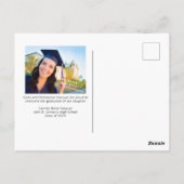 トレンディー卒業写真ホワイトスクリプトオーバーレイ ポストカード (裏面)