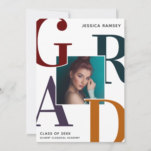 トレンディー卒業写真卒業 案内状 (正面)