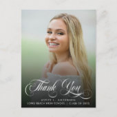 トレンディー卒業書道サンキューカード ポストカード (正面)