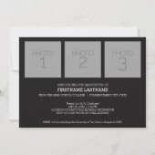 トレンディー卒業発表4枚の写真金ゴールド 招待状 (裏面)