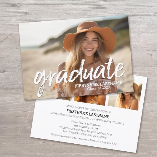 トレンディー卒業発表（4枚） 招待状