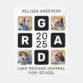 トレンディー卒業記念写真ユニーク校 フリースブランケット (正面)