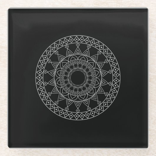 トレンディー南西部の部族パターン ガラスコースター (正面)