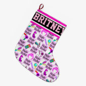 トレンディー及びシックパーソナライズされた美容師ストッキング ラージクリスマスストッキング (正面 (吊り時))