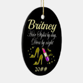 トレンディー及びシックパーソナライズされた美容師 セラミックオーナメント (右)