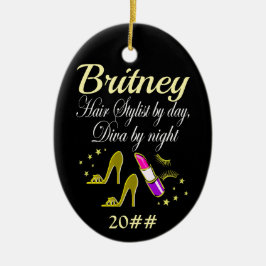 トレンディー及びシックパーソナライズされた美容師 セラミックオーナメント