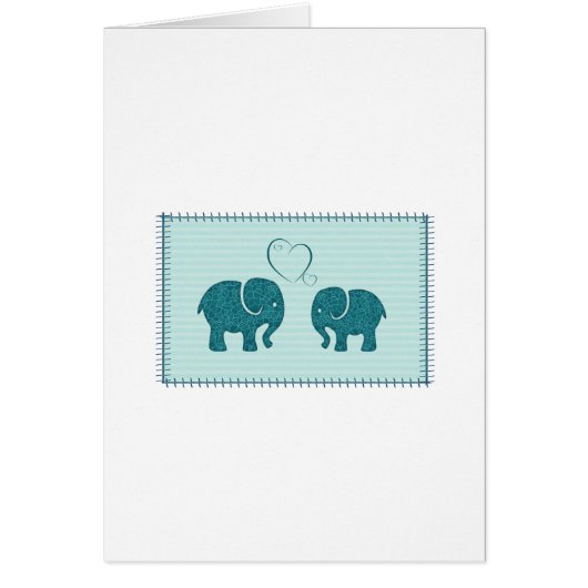 トレンディー可愛いロマンチックな象の愛のパッチワーク (正面)