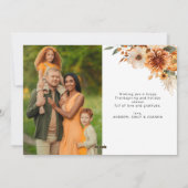 トレンディー台本秋の感謝祭の写真 シーズンカード (裏面)