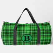 トレンディー名のパーソナライズ市松模様にの適用 ダッフルバッグ (正面)