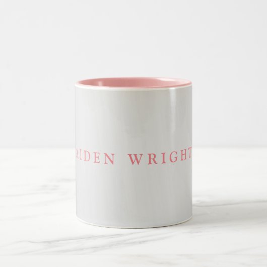 トレンディー名スタイリッシュミニマリストシルバーグレーピンク ツートーンマグカップ (中央)