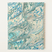 トレンディー名パーソナライズされたティール(緑がかった色)マーブルジェードデイ プランナー手帳 (裏面)