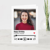 トレンディー名前をカスタムするハッピーバースデー写真 カード (正面)