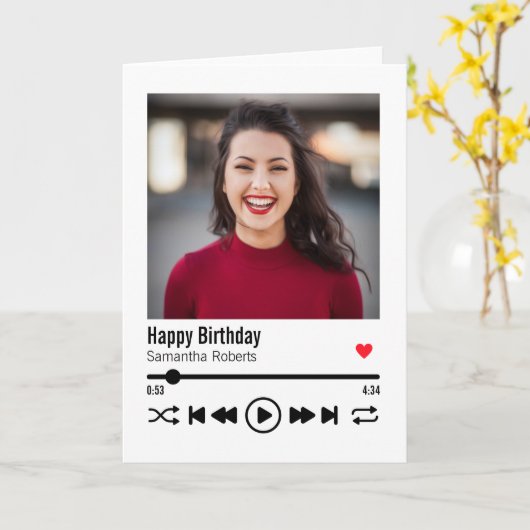 トレンディー名前をカスタムするハッピーバースデー写真 カード (黄色い花)