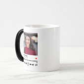 トレンディー名前をカスタムするハッピーバースデー写真 モーフィングマグカップ (正面左)