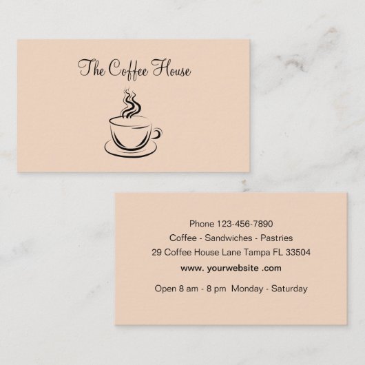 トレンディー喫茶店 名刺 (正面/裏面)