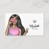 トレンディー図解入りの、写真付きのホットピンクプロフェッショナル 名刺 (正面)