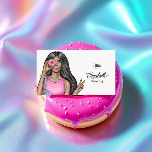 トレンディー図解入りの、写真付きのホットピンクプロフェッショナル 名刺