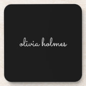 トレンディー図 | モダン黒いスクリプト名 コースター (正面)