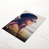 トレンディー型写真卒業 箔招待状 (回転した状態)