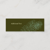 トレンディー型手エレガントスケッチピーコックフェザー スキニー名刺 (裏面)