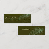 トレンディー型手エレガントスケッチピーコックフェザー スキニー名刺 (正面/裏面)